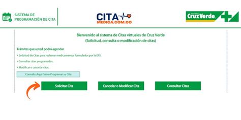 programa tu cita cruz verde medicamentos sanitas|Programación cita entrega de medicamentos